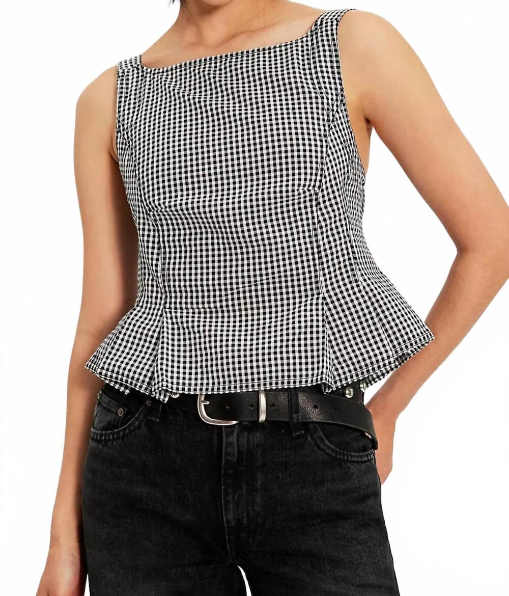 NEW FREE PEOPLE sunfaded top in black white combo